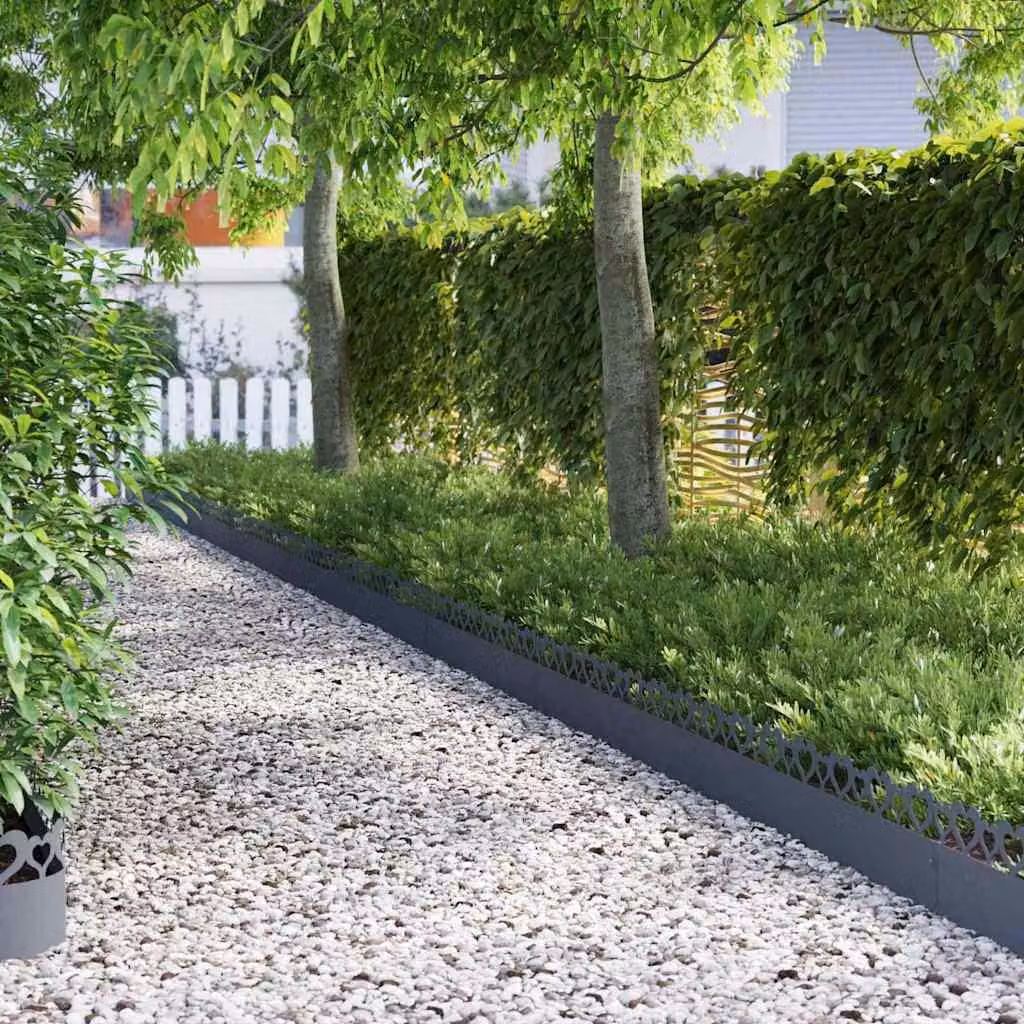Bordure per prato 30 pcs Antracite 103 x 0,05 x 22 cm Acciaio