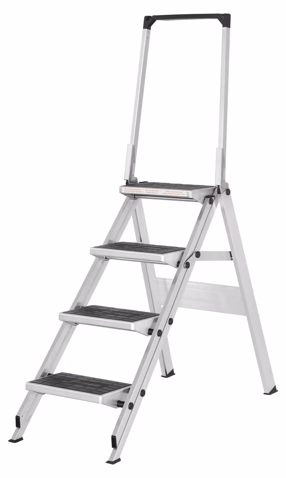 Scala di sicurezza Hymer a 4 gradini con rivestimento in gomma antiscivolo e maniglione
