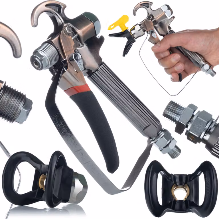 Rosfix TurboJet TJ1 – Pistola a Spruzzo per Verniciatura con Attacco da 1/4” | Compatibile con GRACO, WAGNER, TITAN, DEDRA, YATO e Molti Altri