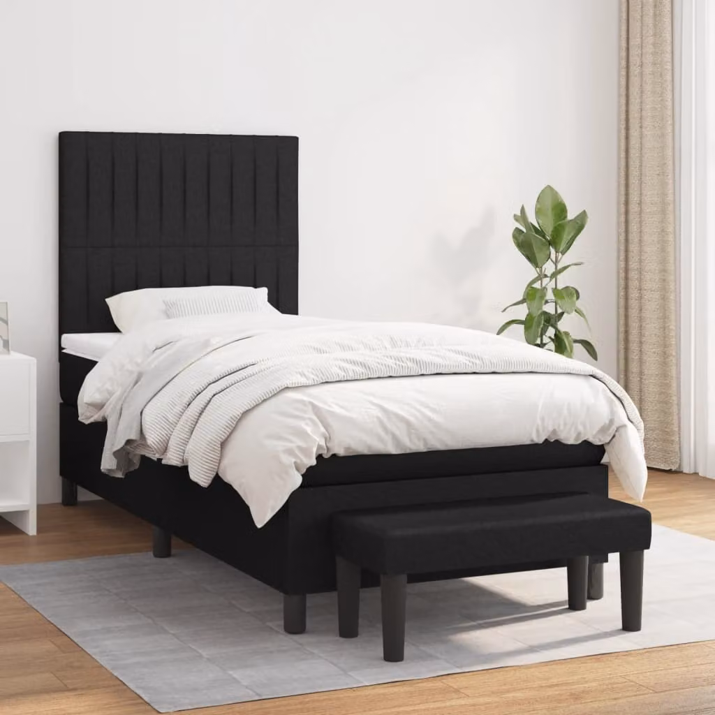 Maison Exclusive - Letto boxspring con materasso nero 90x190 cm Tessuto