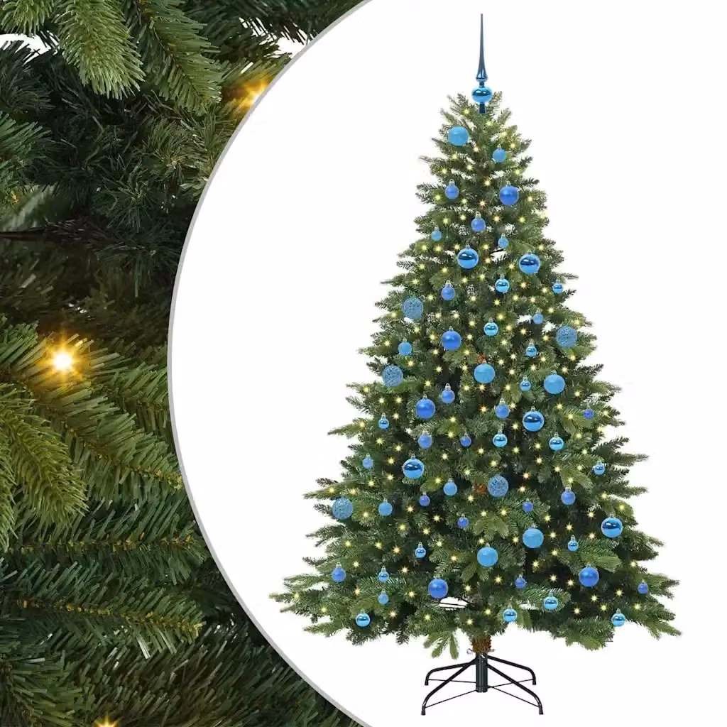 Albero di Natale artificiale vidaXL verde con 300 LED bianco caldo in PE e PVC, Altezza: 180 cm – 2