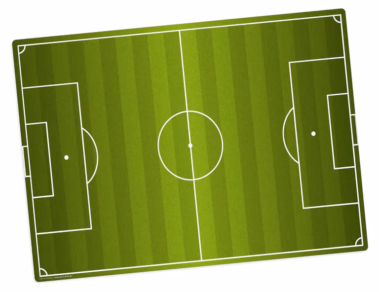 Sottopiatti a forma di campo da calcio, lavabili, dimensioni 44 x 32 cm, ideali per la cucina e il giardino