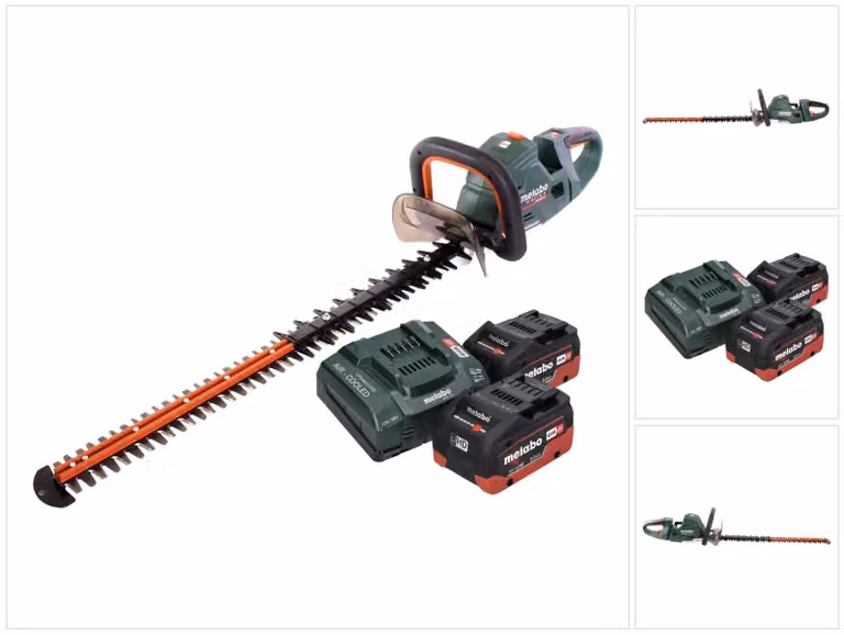 Tagliasiepi a batteria Metabo HS 18 LTX BL 75 18 V 75 cm senza spazzole + 2x batteria 5,5 Ah + caricatore
