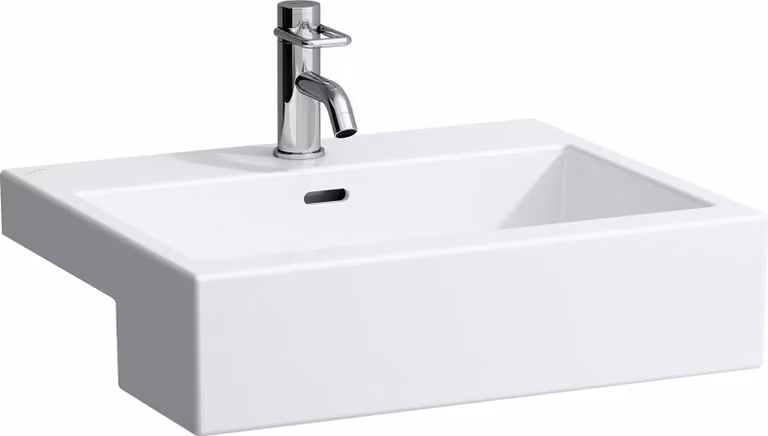 LAUFEN Living City lavabo semi-encastré, avec trop-plein, 1 trou pour robinet, 550x460mm, blanc, H8134320001041, H8134320001041