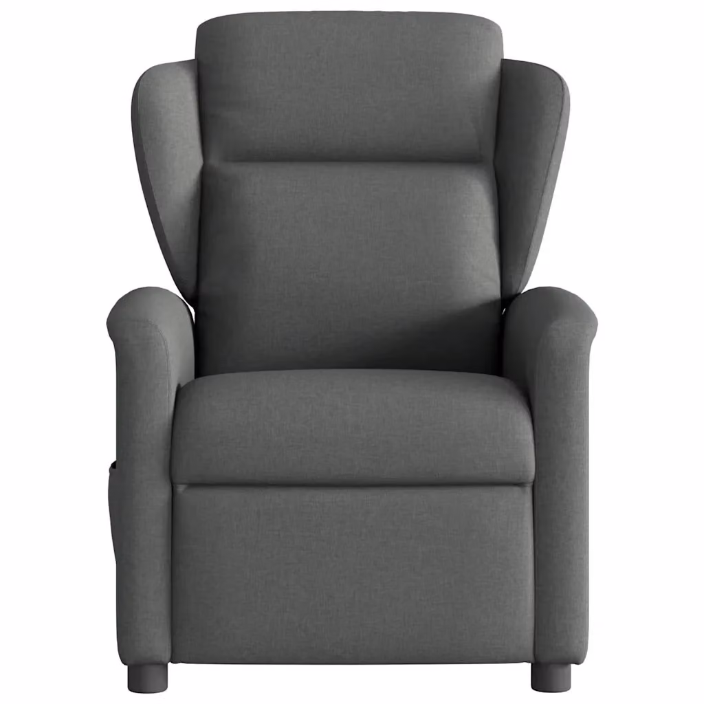 Poltrona relax reclinabile vidaXL in tessuto grigio con braccioli e struttura in legno e metallo – 2