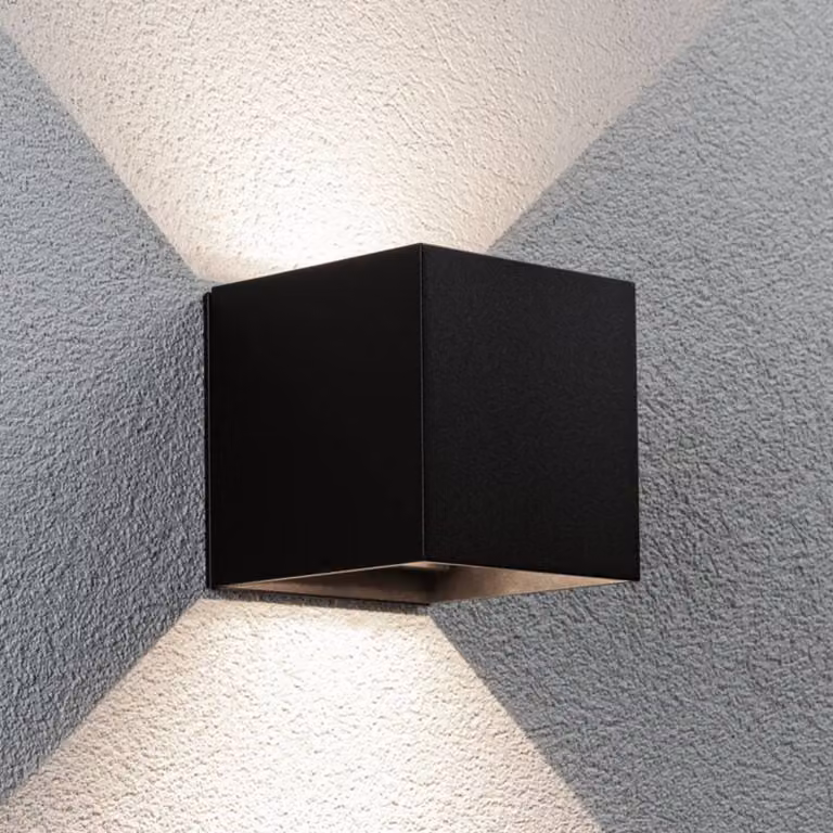 Paulmann Applique da esterni LED ricaricabile Nyara, nera, 10 cm, con sensore, IP44 Nyara, Nero, Bagno, Alluminio, Moderno, Applique da esterni