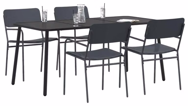 Set di 5 elementi in acciaio antracite