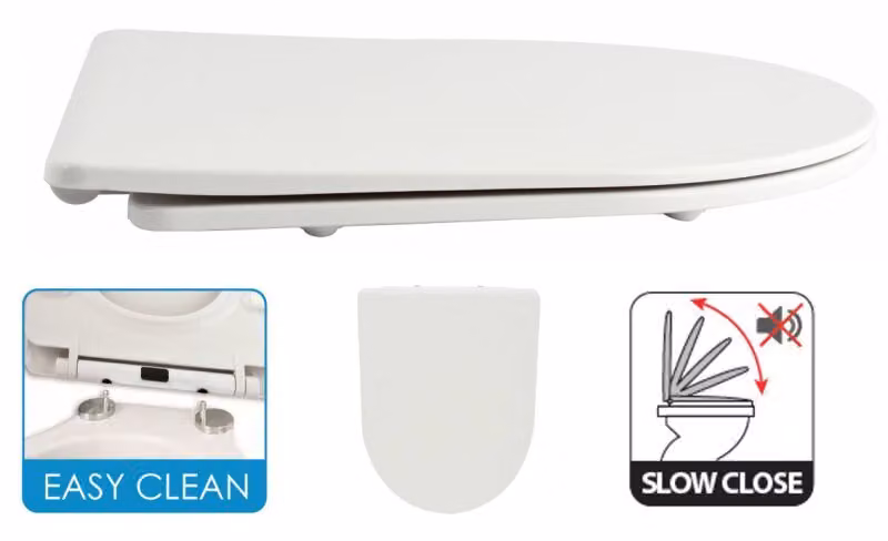 Copertura per WC "Slim", in Duroplast, colore bianco, sistema di fissaggio "Easy Fix"