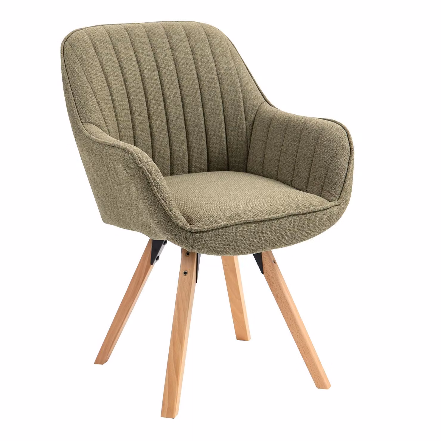 Meubles Cosy Comode sedie da pranzo in tessuto verde con rotazione a 360° - CARSON