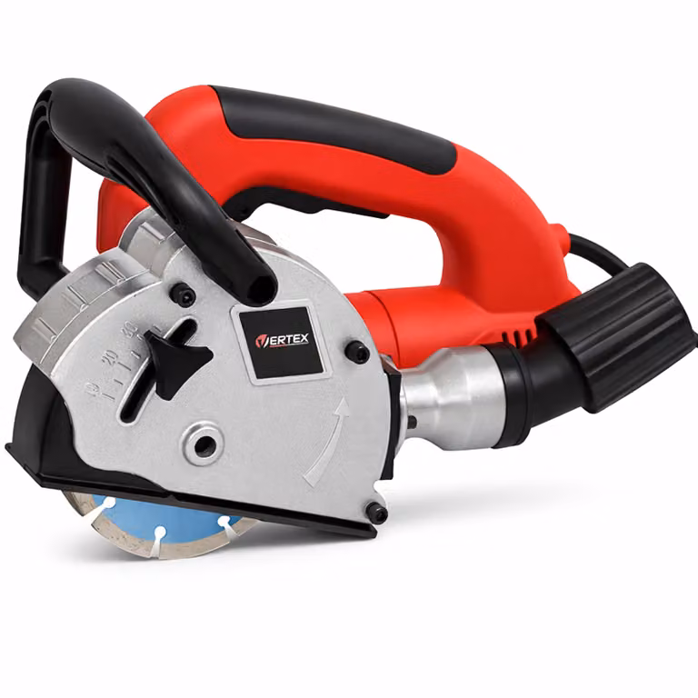 Scalpellatrice elettrica per muri, 1320 W, Vertex, valigetta in PVC + 2 dischi per cemento, 125 mm, fresa scanalature per cavi