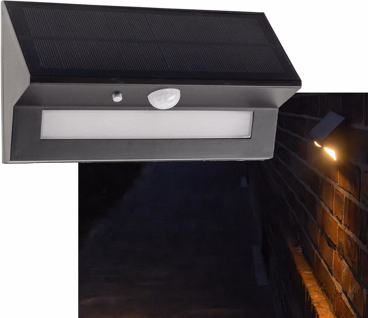 Lampada da parete solare a LED SWL-AS400 IP44 bianco caldo 3000K Sensore PIR