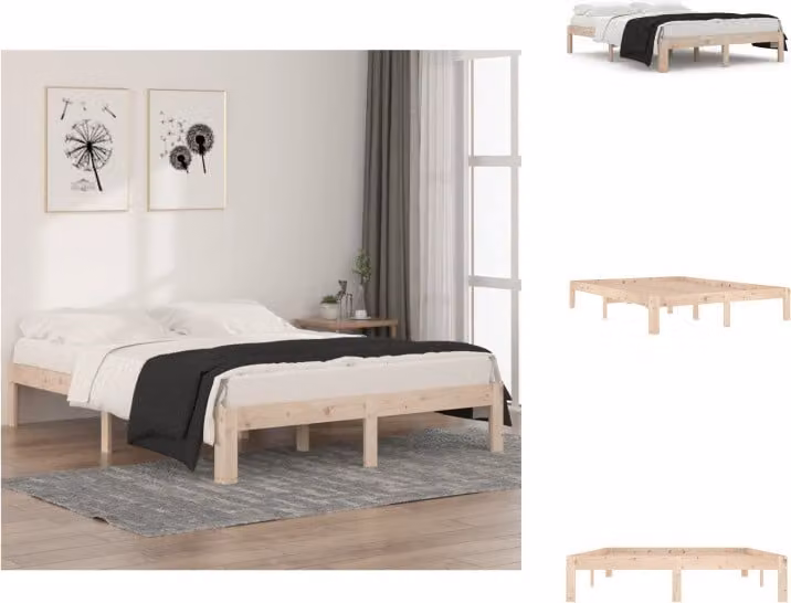 vidaXL Letto in legno massiccio di pino 140x190 cm - Letti e strutture letto