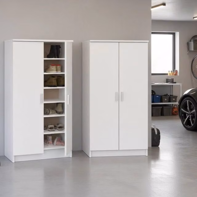 Scarpiera Modulabile Abram DMORA Bianco Opaco L: 55 cm, P: 35 cm, H: 108 cm – 1