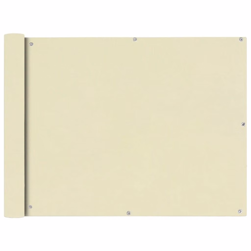 The Living Store schermo privacy per balcone in tessuto Oxford 90x400 cm crema