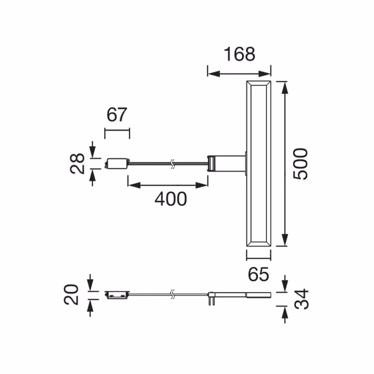 OSRAM Applique da parete Orbis Saturn, Nero, Bagno, Plastica, Moderno, Applique