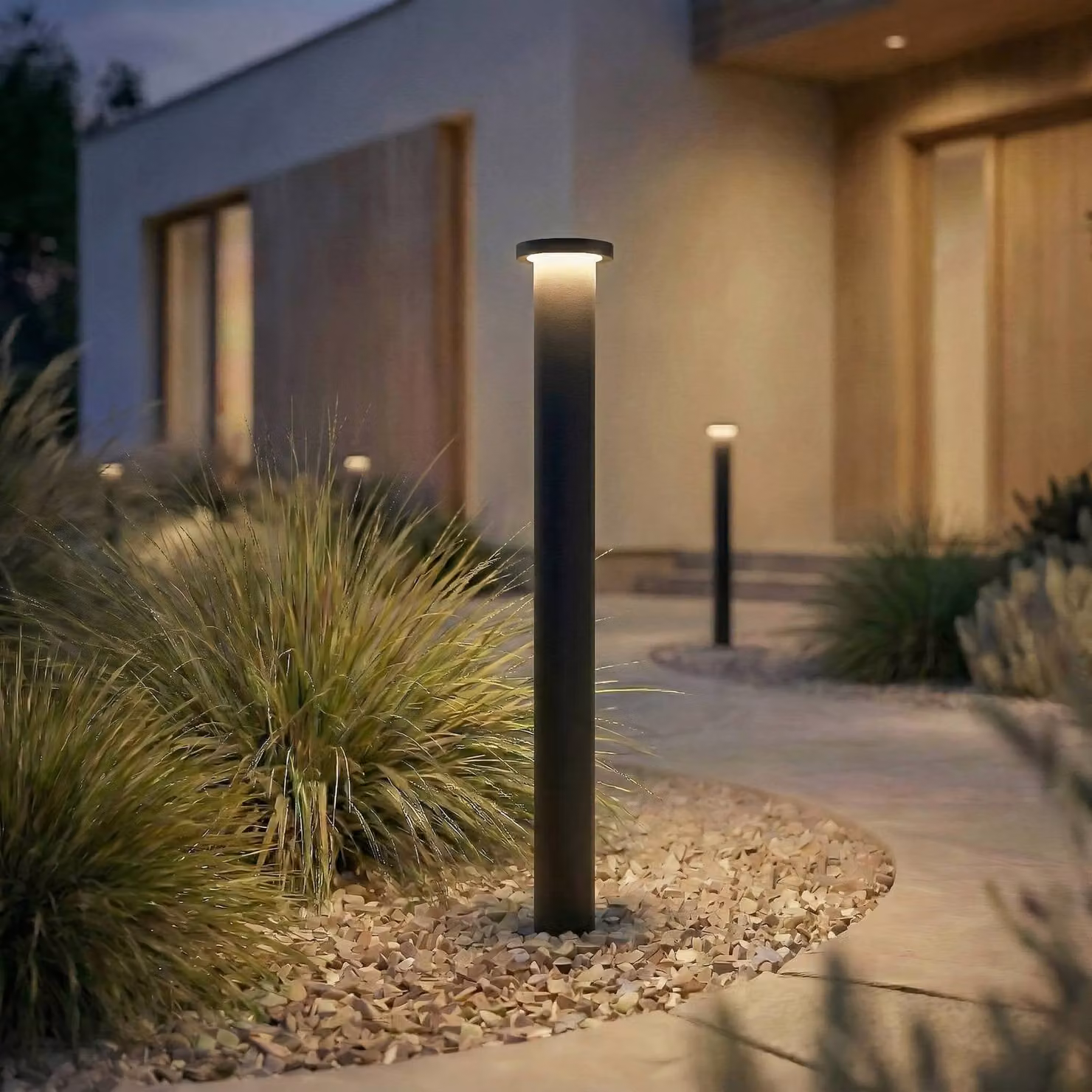 Lampioncino da giardino Cirel Lindby, Nero, Alluminio, Moderno, Lampada LED da esterni