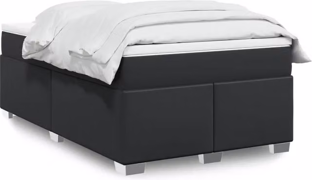 Giroletto a Molle con Materasso Nero 120x190 cm in Similpelle 3285201