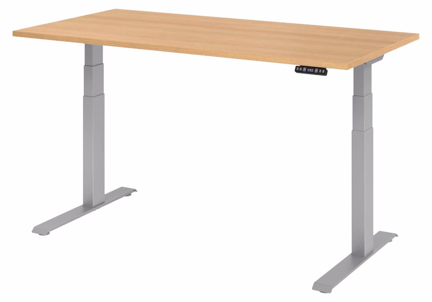 Scrivania elettrica bümö XDKB - Struttura: argento, dimensioni: 160 x 80 cm, finitura: rovere