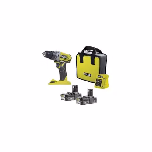 RYOBI Trapano a Percussione 18V Giallo con 2 Batterie 2.0 Ah e Caricatore
