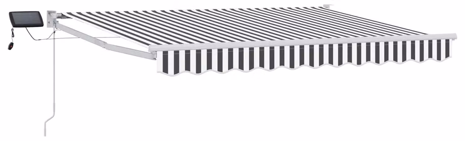 Tenda retrattile manuale con LED Antracite e Bianco 3 x 2,5 m