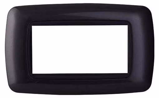 Ettroit placca compatibile Bticino Livinglight 4 moduli plastica bombata colore grafite acciaio scuro - LN88407