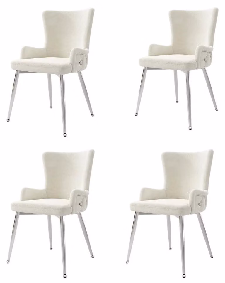 Sedie da pranzo - Sedie in velluto - Sedie di design - Gambe in metallo - Set da 4 - Comode