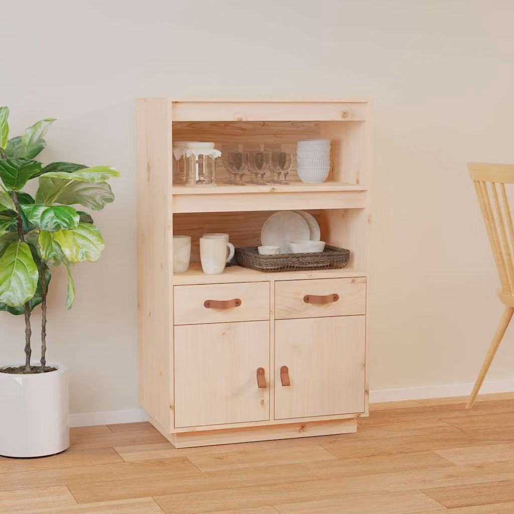 Credenza vidaXL in legno di pino naturale per sala da pranzo, L: 67 cm, P: 40 cm, H: 108,5 cm – 1