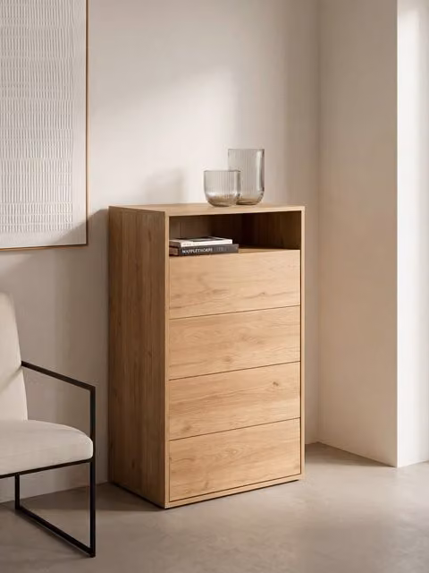 Cassettiera Hegas Kenay Home in legno marrone stile moderno