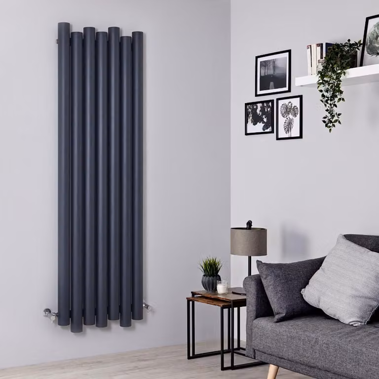 Radiatore Verticale Design Alluminio Antracite 1800x550mm 1320W - Alta Resa - Stile Moderno - Laeto