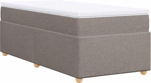 Letto singolo | Letto per adulti | Giroletto a Molle con Materasso Tortora 80x200 cm inTessuto
