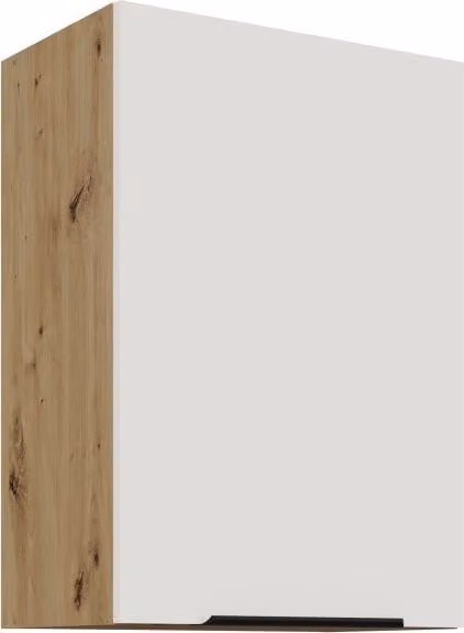Mobile cucina superiore LUNARA - larghezza 50 cm, bianco / rovere artigianale