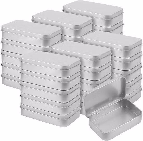 Contenitore metallico - Scatole rettangolari - 30 pezzi - Compatto - Resistente