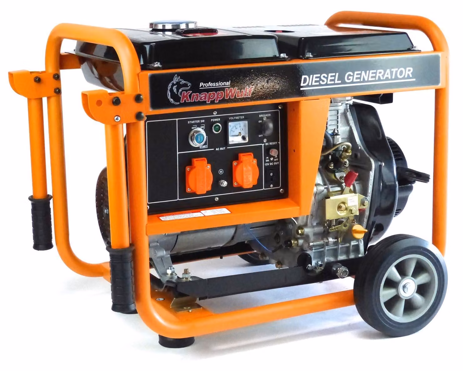 Generatore diesel da 5000 W - Serbatoio da 11,5 litri - Struttura in metallo - Avviamento elettrico
