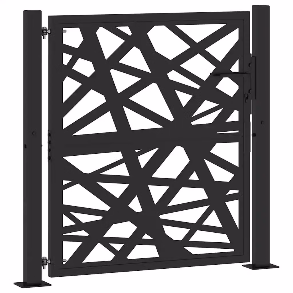 Cancello singolo da giardino vidaXL in acciaio nero L: 105 cm, H: 106 cm, P: 10 cm – 2