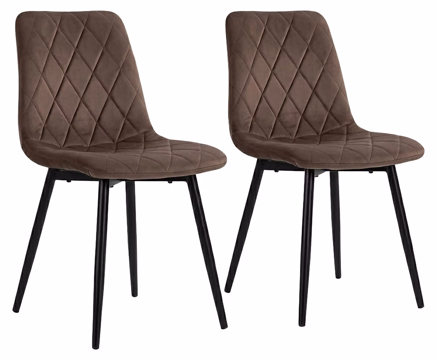 Relaxdays, set di 2 sedie da pranzo, velluto, gambe in metallo, portata massima 120 kg, adatte per soggiorno e cucina, sedia da cucina imbottita, colore marrone
