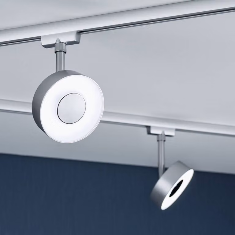 Paulmann URail Circle faretto LED 4.000K cromo Circle, dimmerabile, Alluminio / Grigio / Zincato, Soggiorno / Sala da pranzo, Metallo, Moderno