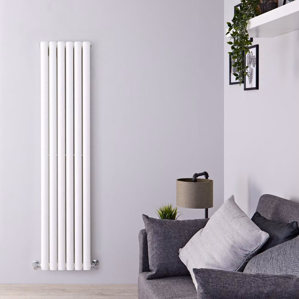 Radiatore Doppio Verticale di Design Bianco - 1500 x 354mm - 910W - Revive