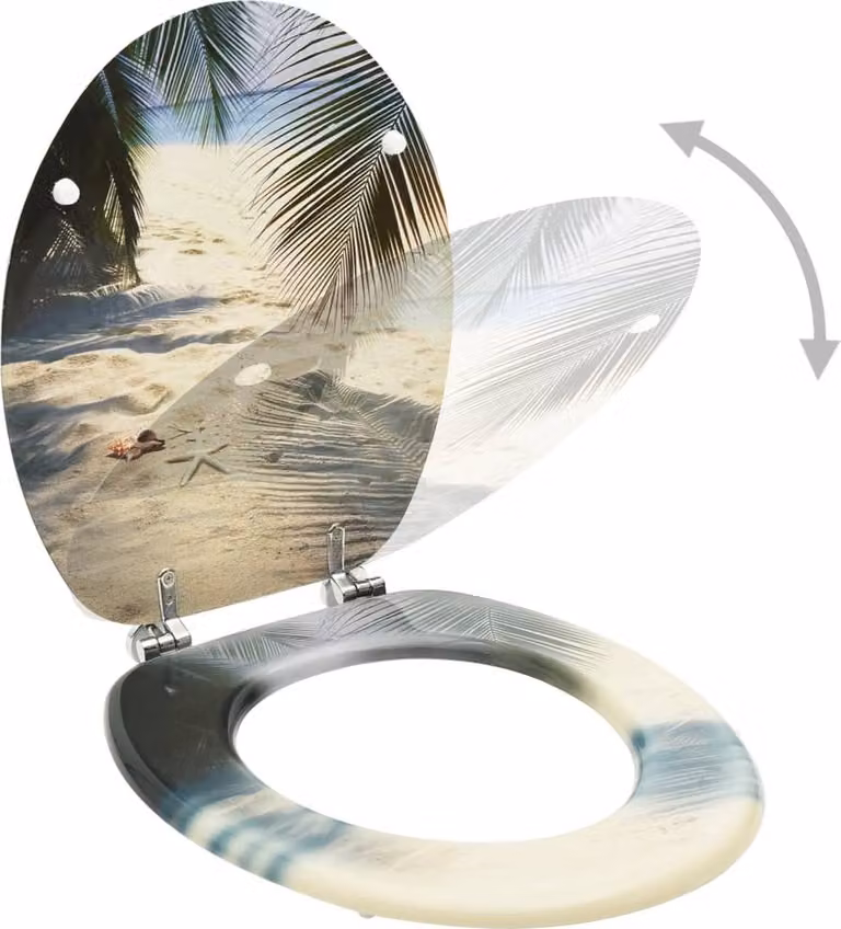 Tavoletta WC con Coperchio MDF Design Spiaggia