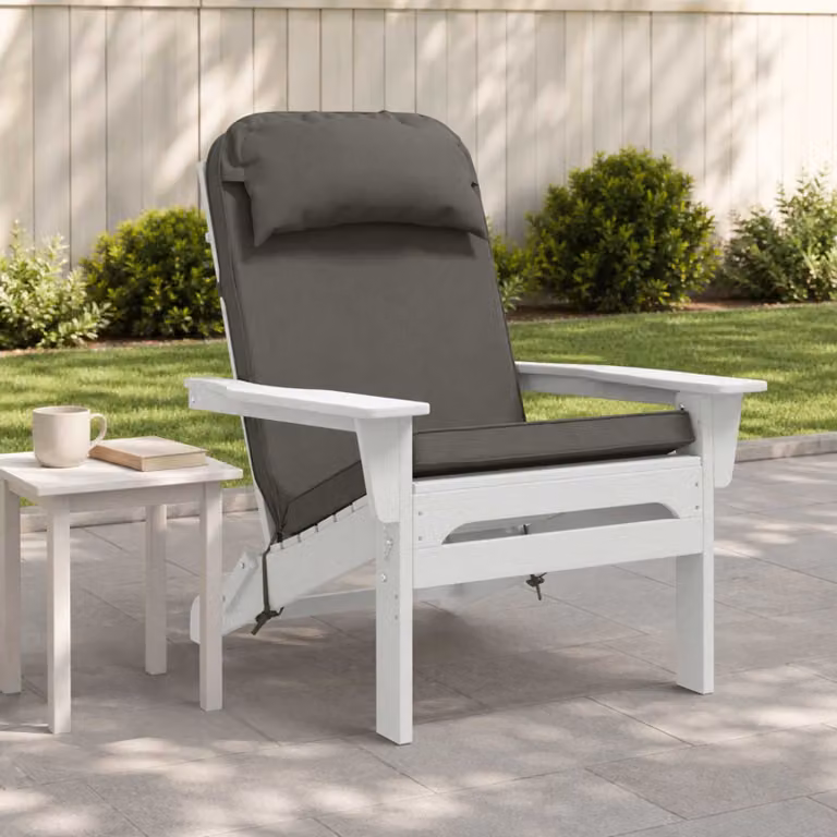 Cuscino per Lounger Sole vidaXL Grigio in Poliestere con Rivestimento Lavabile L 124 x P 55 x H 5 cm