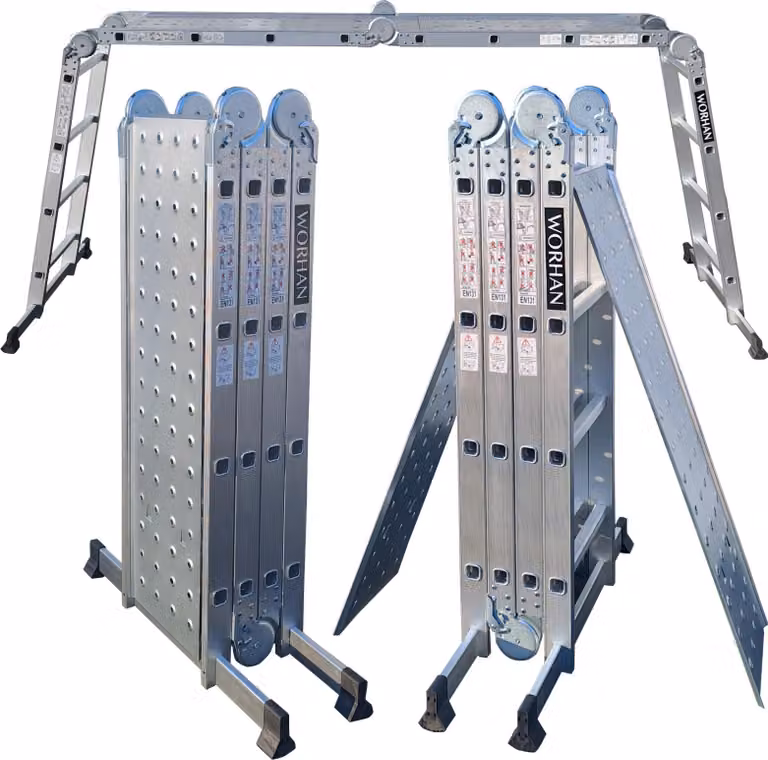WORHAN SCALA MULTIUSO SCALA 460cm + piattaforma in alluminio scala KS4.6+piattaforme