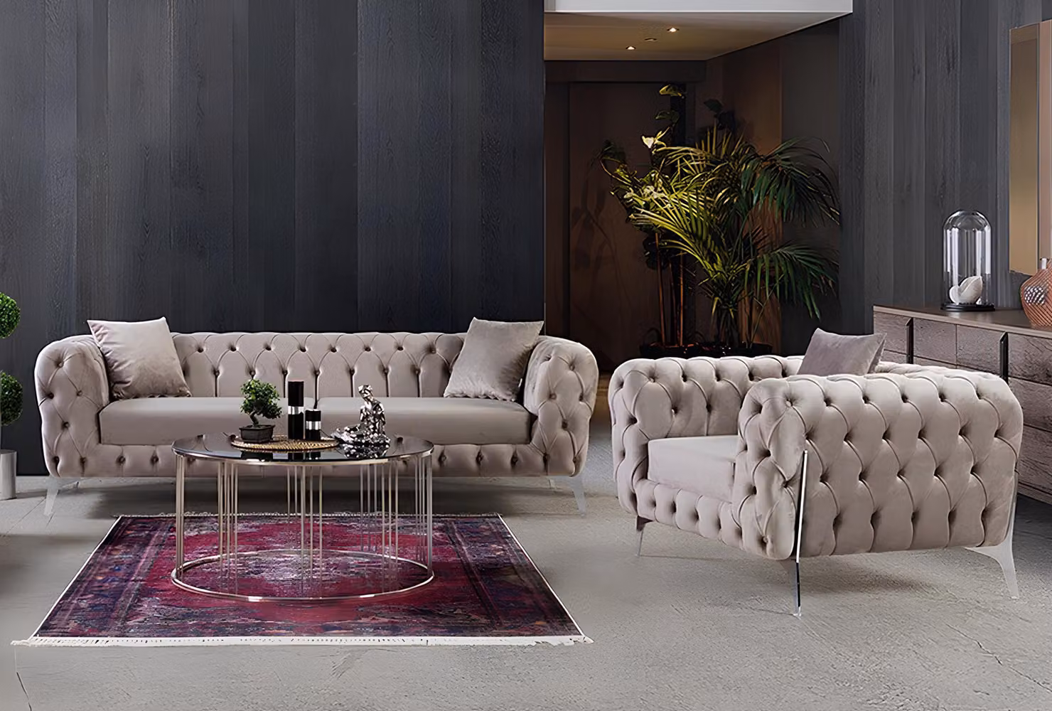 Ästhetik und Komfort für jeden Tag – wählen Sie ein Set aus Sofa und Sessel