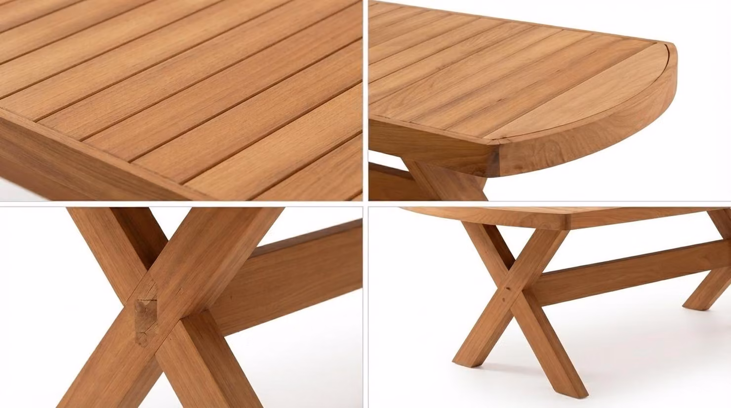 Exklusiver Holztisch Designer Gartentisch Schicker Terrassentisch