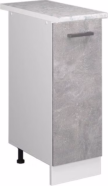 Base universale R-Line Vicco in calcestruzzo grigio con anta e piano di lavoro, L: 30 cm, H: 81,6 cm, P: 60 cm