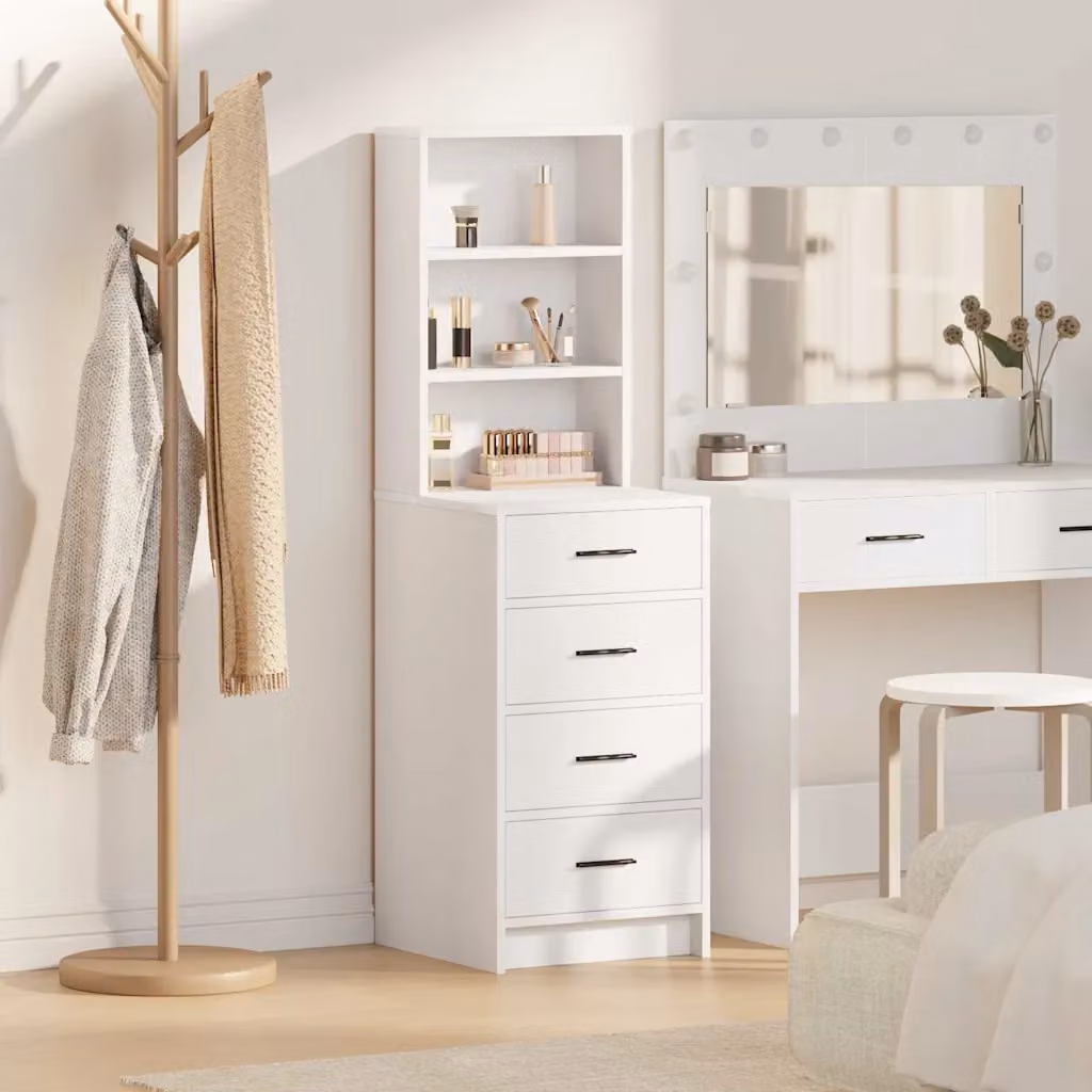 Credenza moderna vidaXL in legno ingegnerizzato bianco L/P/H: 40 x 41 x 135 cm