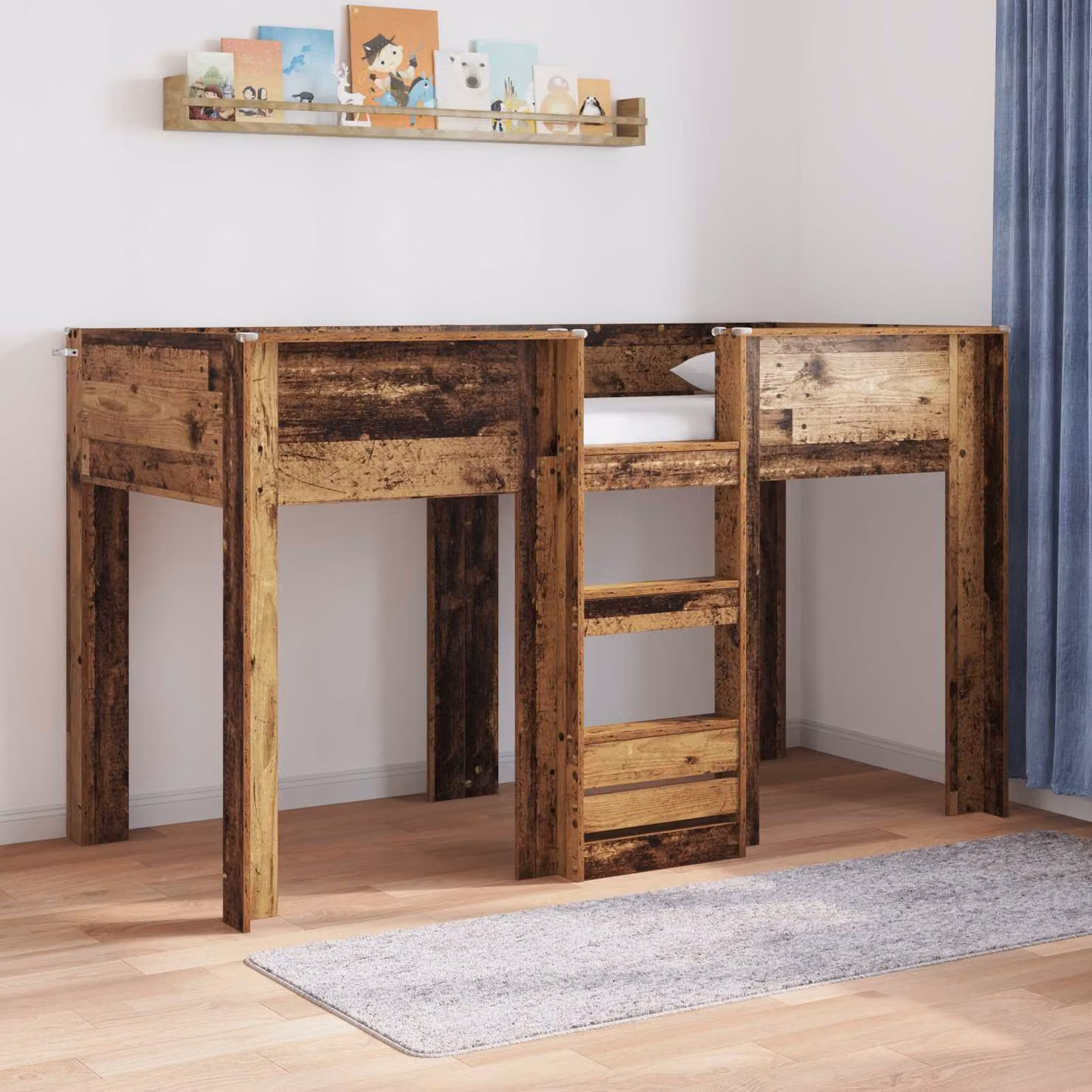 Letto a castello per bambini vidaXL in legno marrone L: 90 cm, P: 190 cm, H: 193 cm