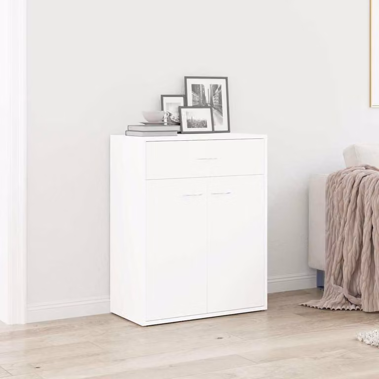 vidaXL Credenza Bianca a Parete in MDF con Finitura Opaca L: 60 cm, P: 30 cm, H: 75 cm