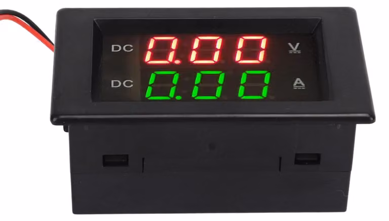 Misuratore digitale di voltaggio e amperaggio, corrente continua, 600V, 100A, display duale