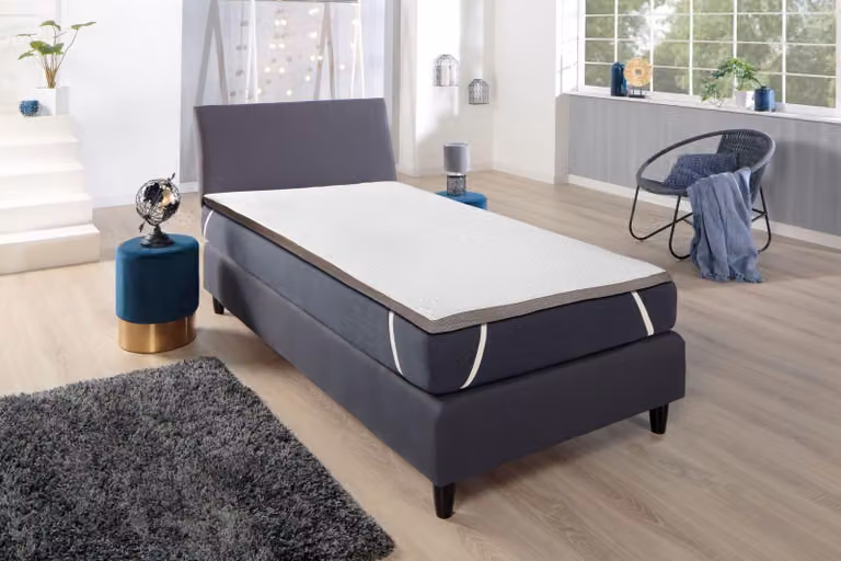 DUO Coprimaterasso Topper con funzione reversibile 2 tipi di schiuma ca. 90 x 200 x 6 cm