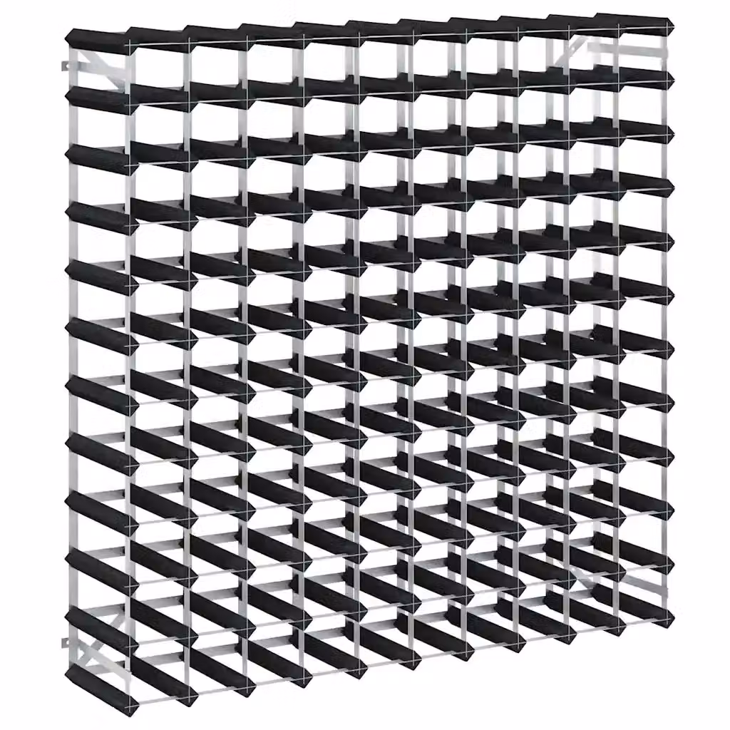 Portavini da parete VIDAXL in legno di pino e metallo nero stile rustico L: 120 cm, H: 100,5 cm, P: 22,5 cm – 2