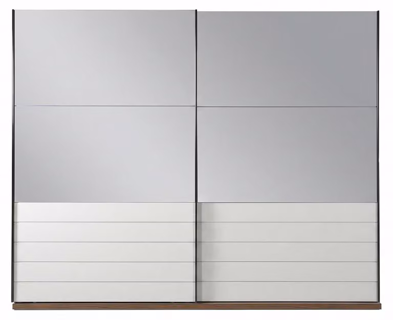 Armadio moderno, design grigio e bianco, ante scorrevoli, lusso, comfort
